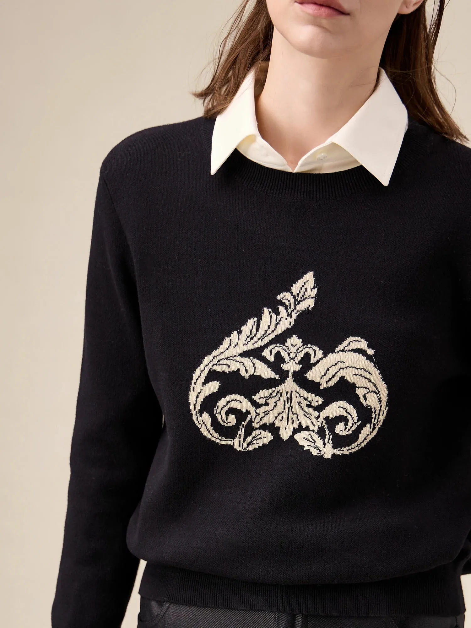 Amoretu Brand Patterned Sweater