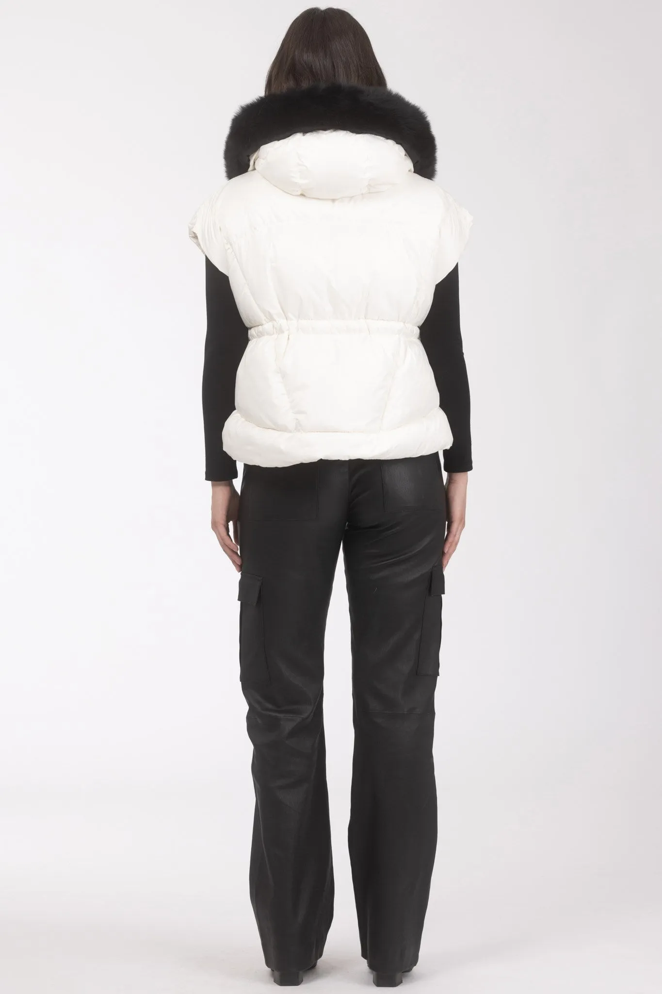 Après-Ski Vest With Detachable Toscana Shearling Lamb Hood Trim