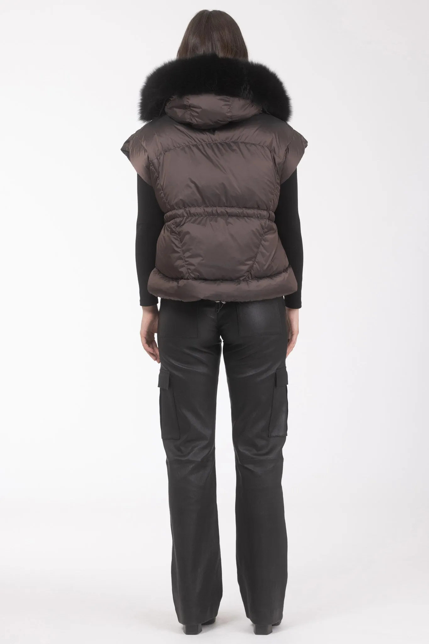 Après-Ski Vest With Detachable Toscana Shearling Lamb Hood Trim