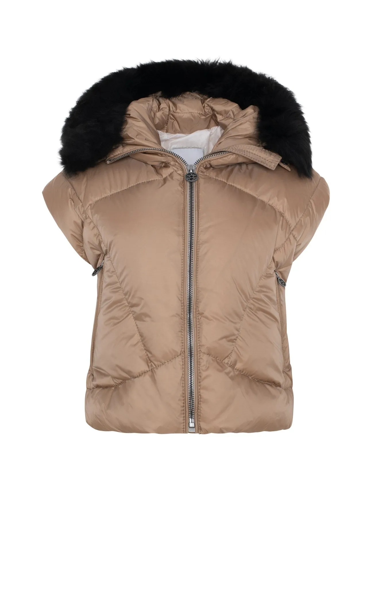 Après-Ski Vest With Detachable Toscana Shearling Lamb Hood Trim