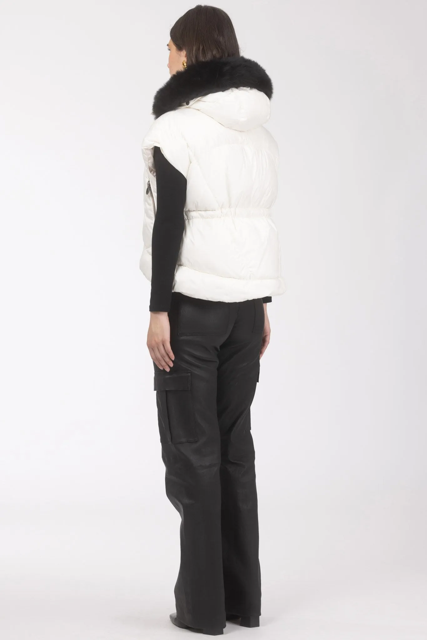 Après-Ski Vest With Detachable Toscana Shearling Lamb Hood Trim