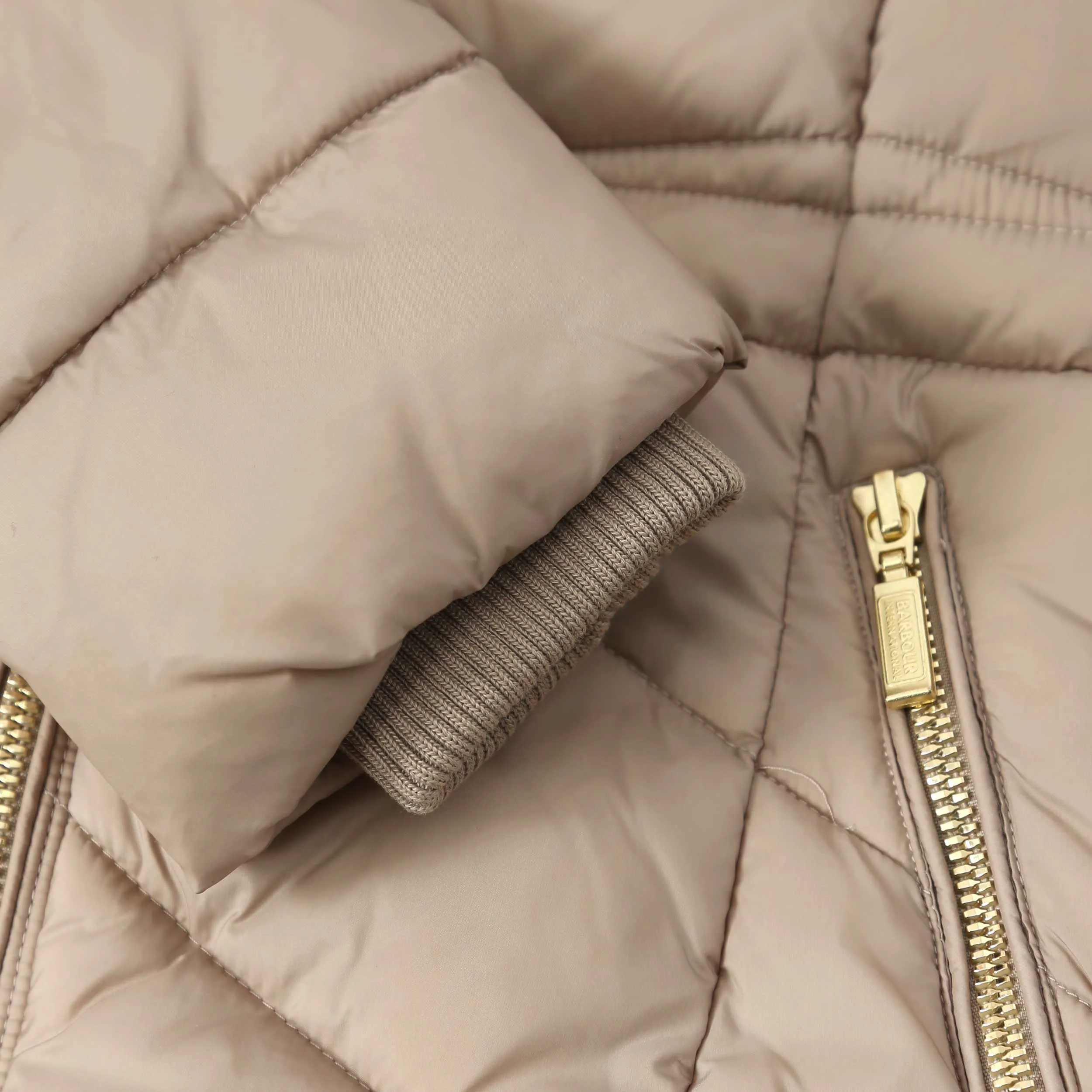 Barbour Island Ladies Quilted Jacket in Light Trench
