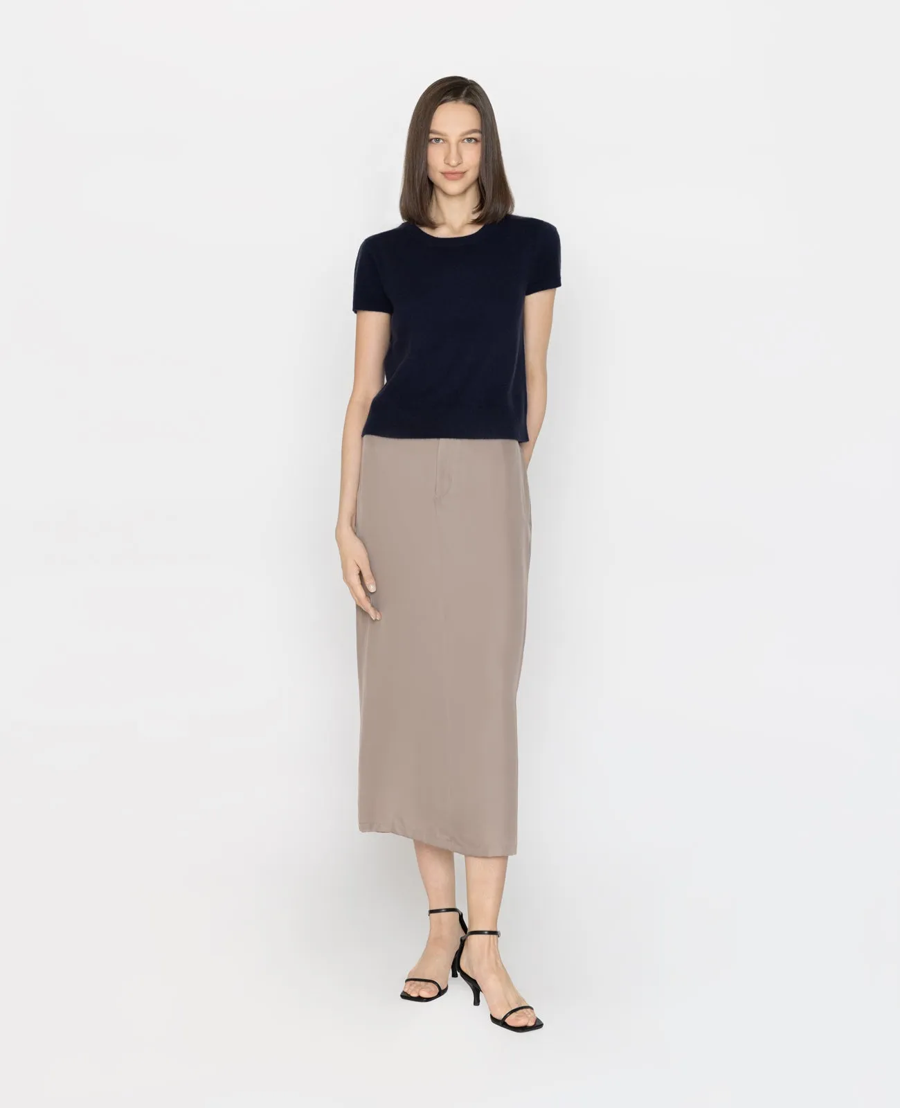 Cashmere 2-Way Short Sleeve Sweater