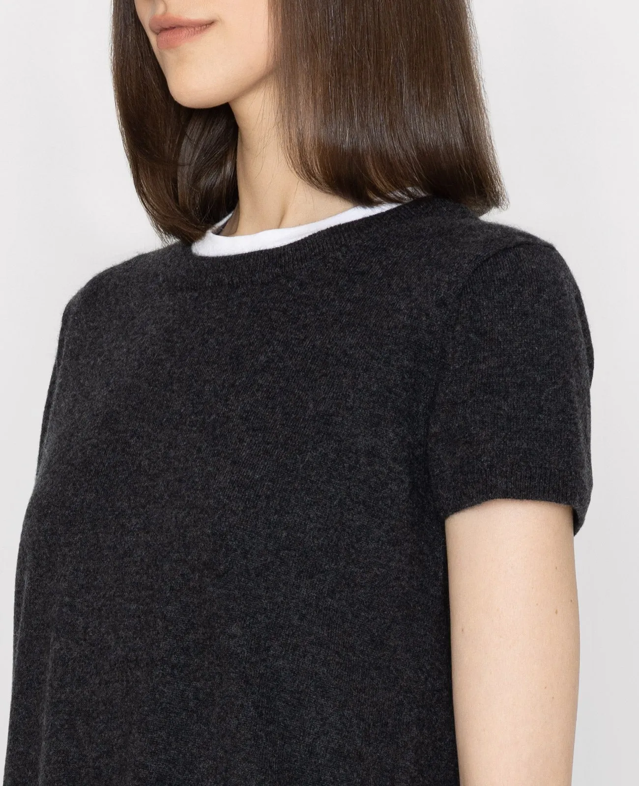 Cashmere 2-Way Short Sleeve Sweater