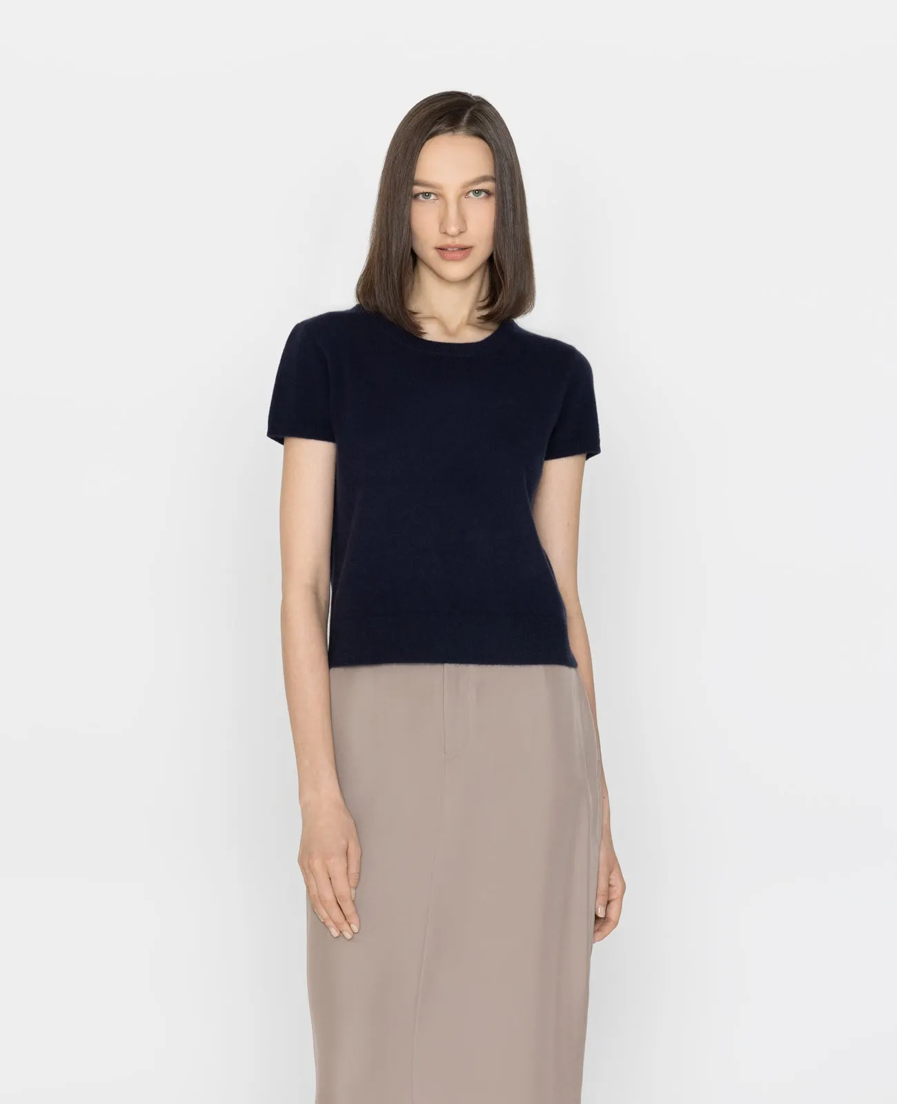 Cashmere 2-Way Short Sleeve Sweater