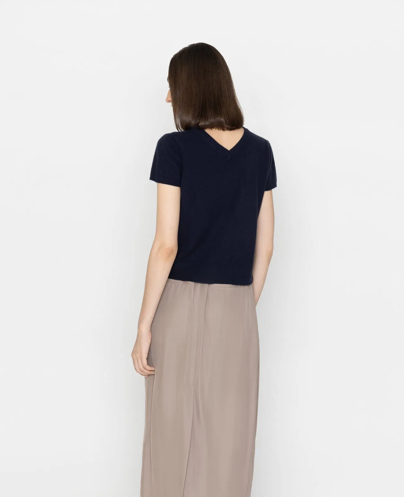 Cashmere 2-Way Short Sleeve Sweater