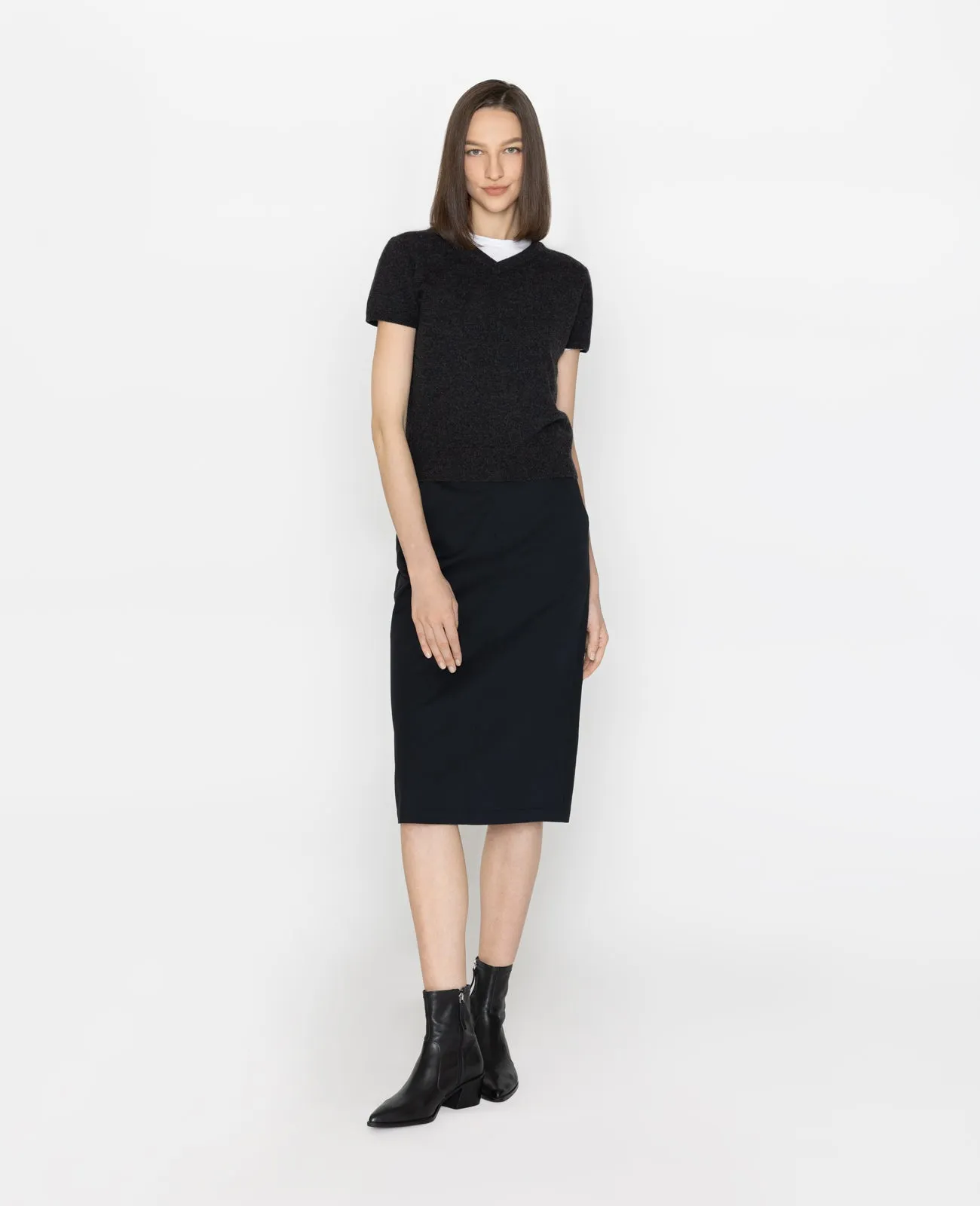 Cashmere 2-Way Short Sleeve Sweater