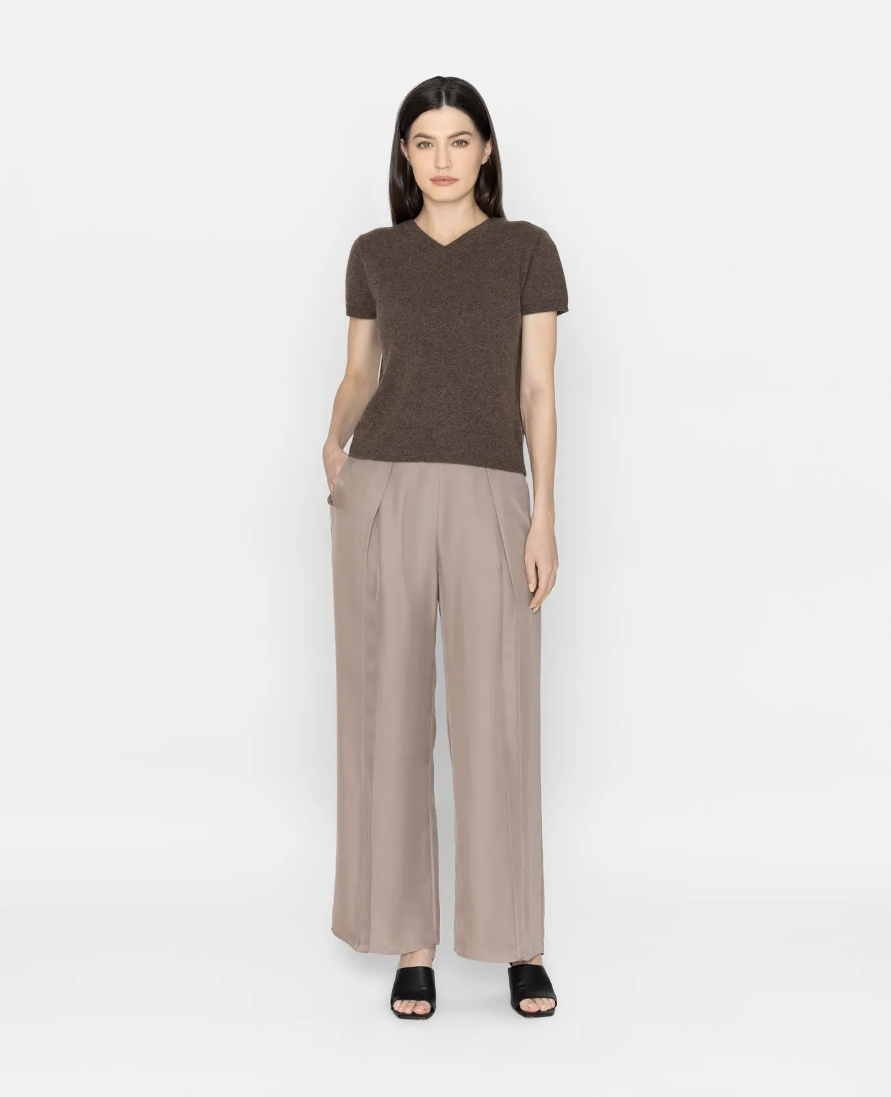 Cashmere 2-Way Short Sleeve Sweater