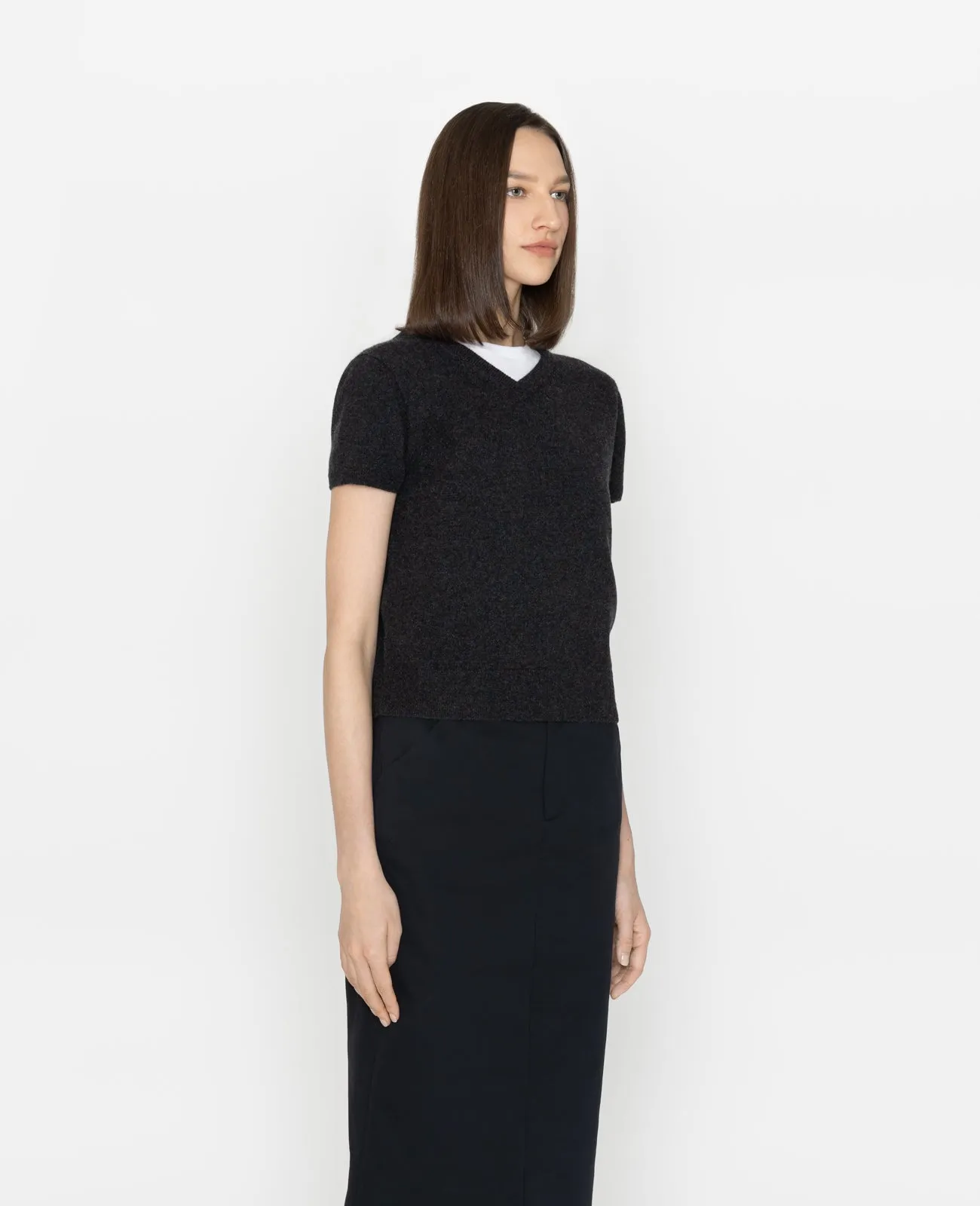 Cashmere 2-Way Short Sleeve Sweater