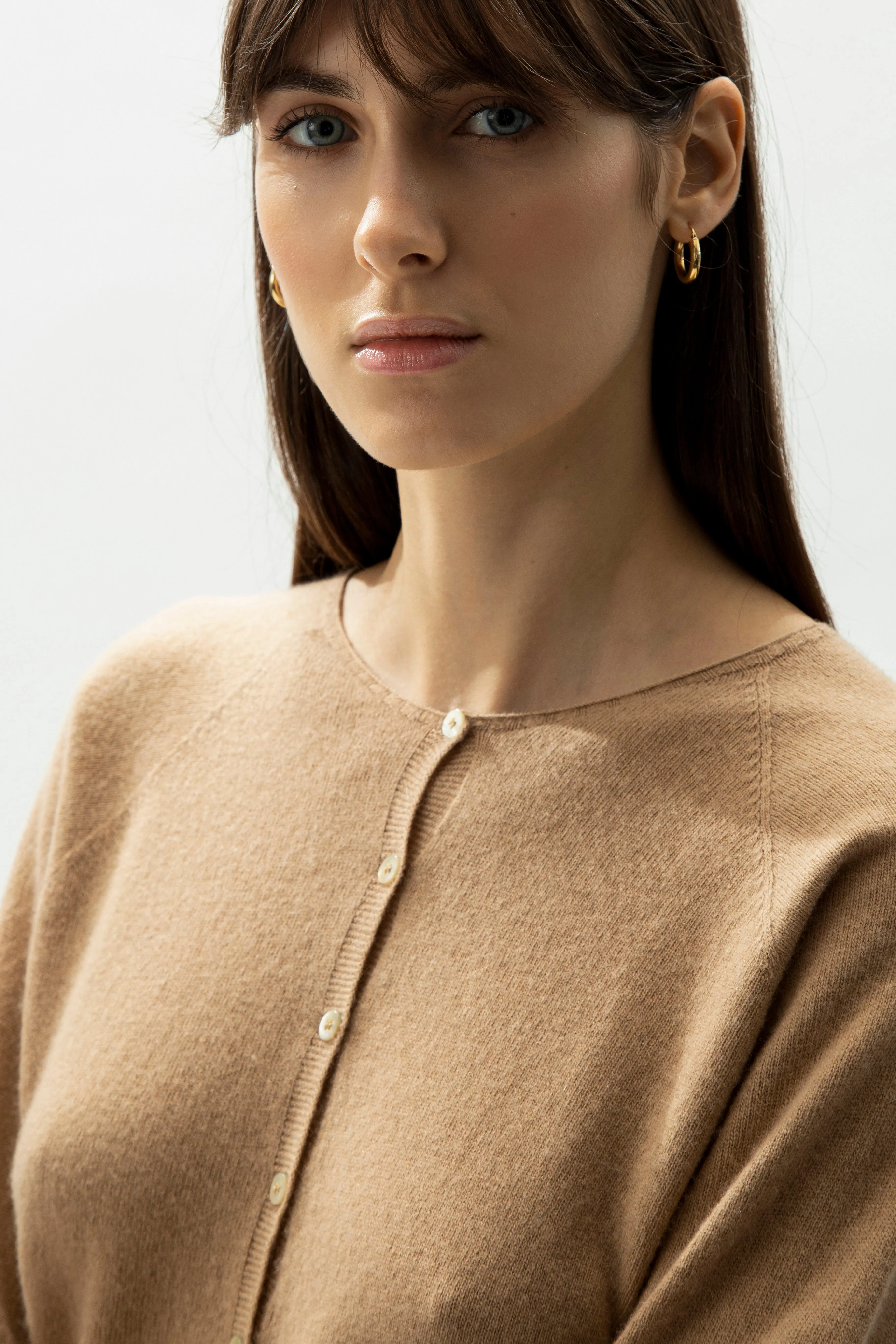 Cashmere mix cropped cardigan  (3D-Knit)