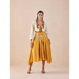 CHANDRIMA Ivory Quilted Bolero Jacket