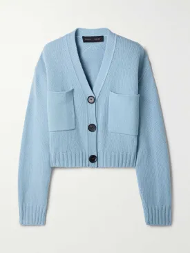 Cropped blue cashmere cardigan