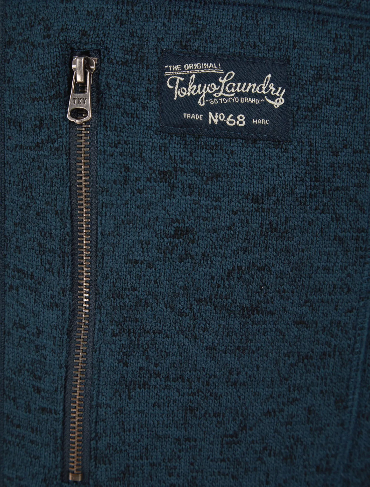 Eastfield Chunky Zip Through Hoodie With Borg Lining In Gibraltar Sea - Tokyo Laundry