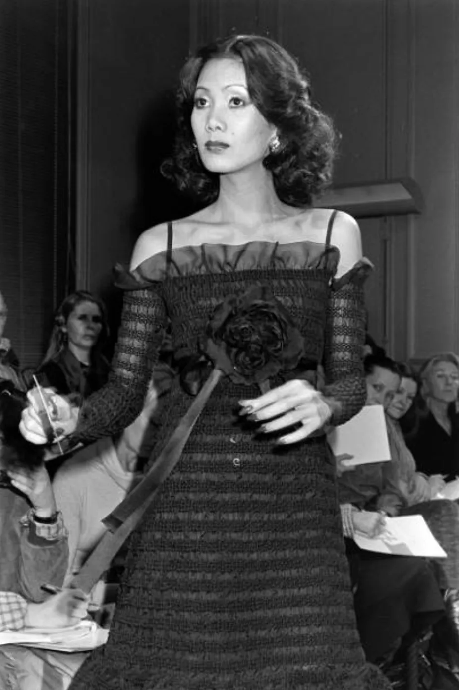 Fantastic Spring 1978 Hubert de Givenchy Haute Couture Runway Silk Organza Dress