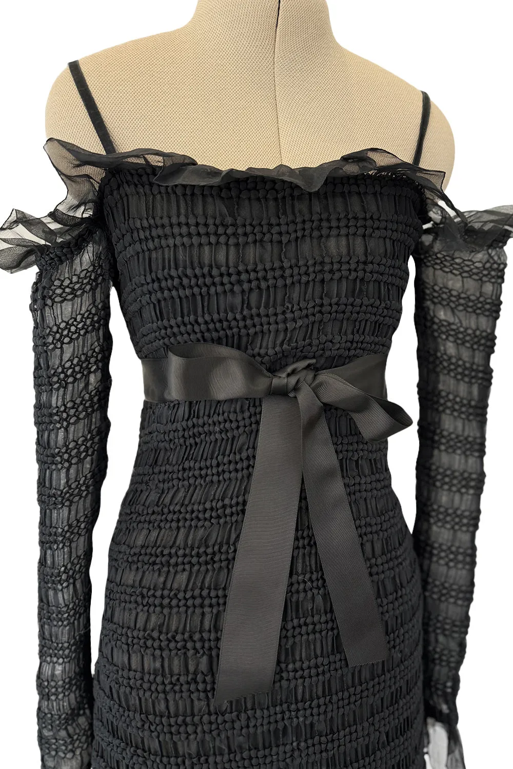 Fantastic Spring 1978 Hubert de Givenchy Haute Couture Runway Silk Organza Dress