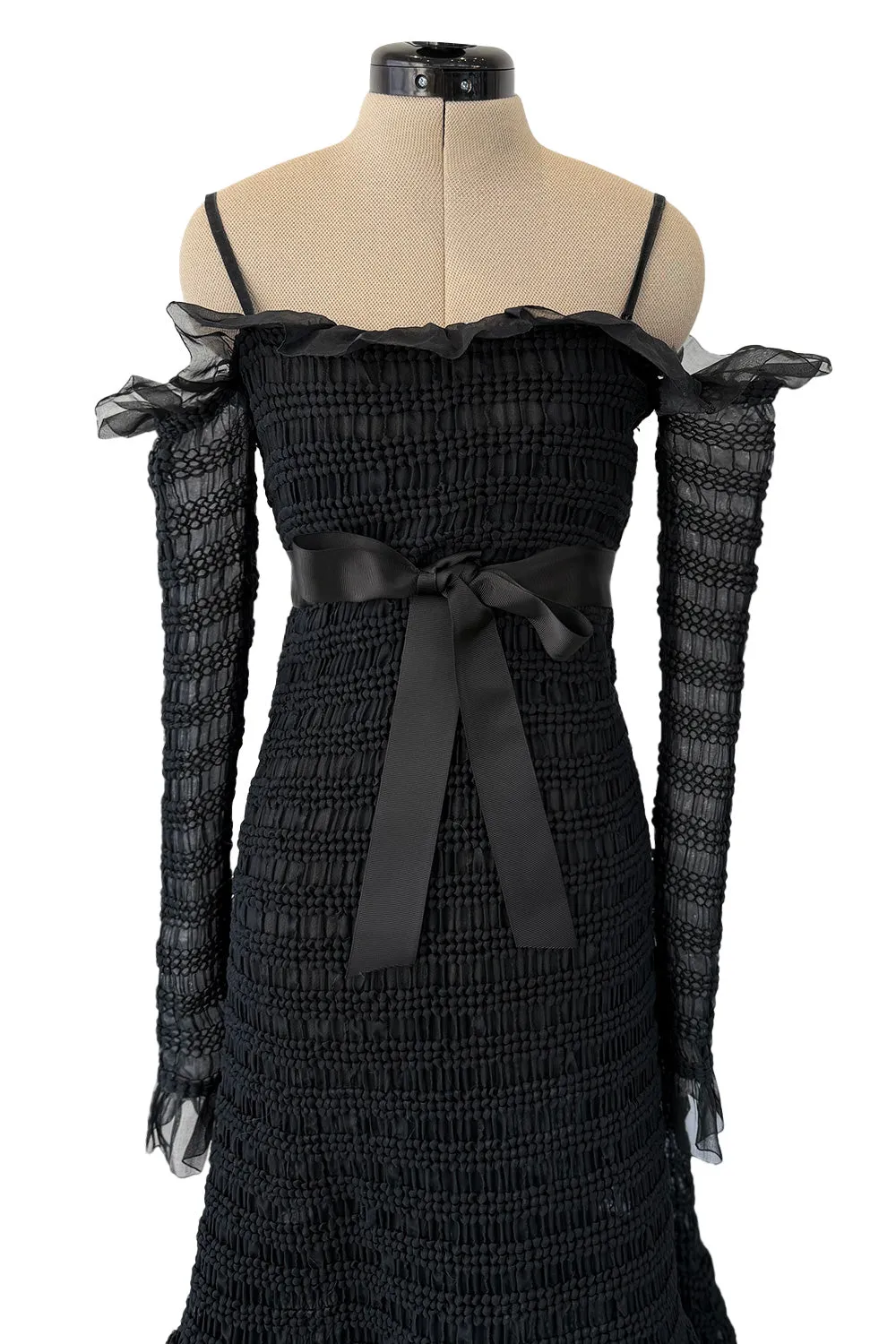 Fantastic Spring 1978 Hubert de Givenchy Haute Couture Runway Silk Organza Dress