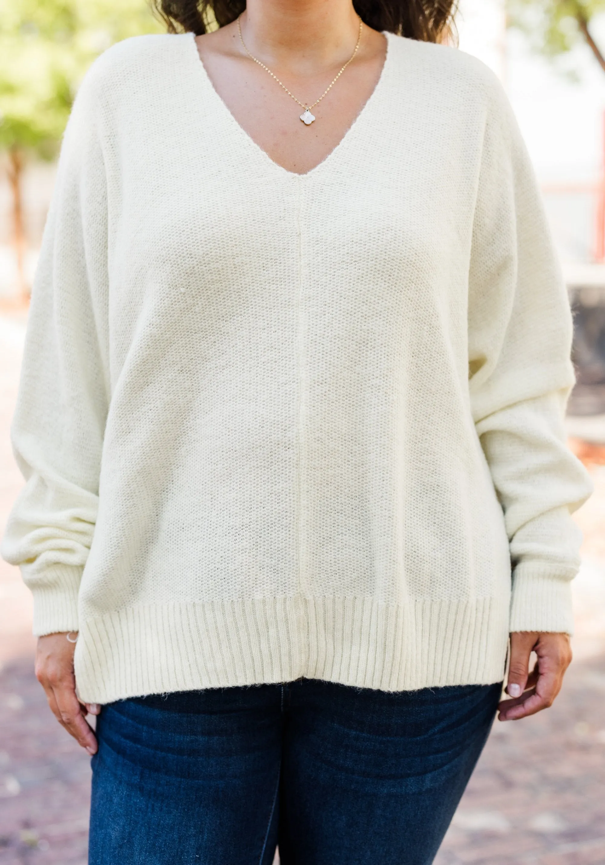Hanging Around Sweater, Cream
