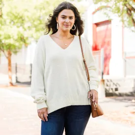 Hanging Around Sweater, Cream