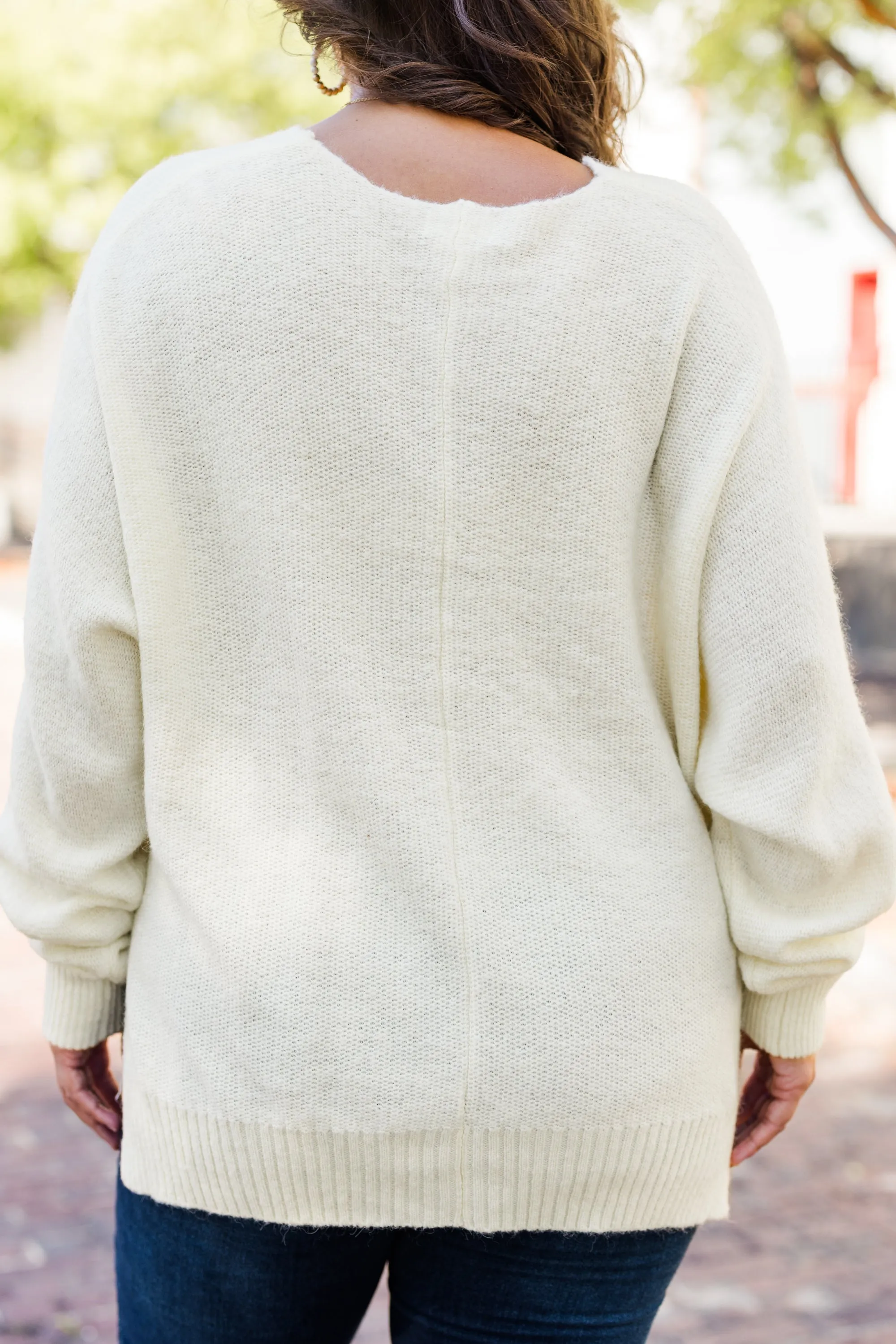Hanging Around Sweater, Cream