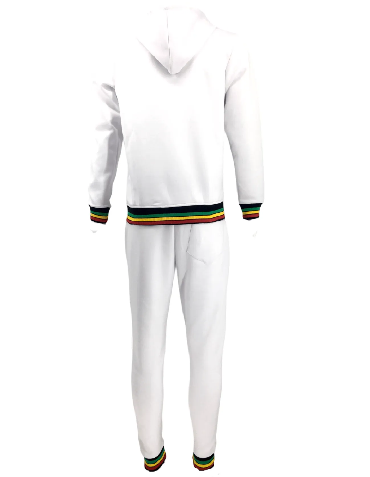 Mens Tracksuit 2 Piece Zipper Rasta Multicolour Men's Matching Sweatshirts Sweatpants Athletic Hoodie & Joggers Zip Pants Bottoms Track Suit