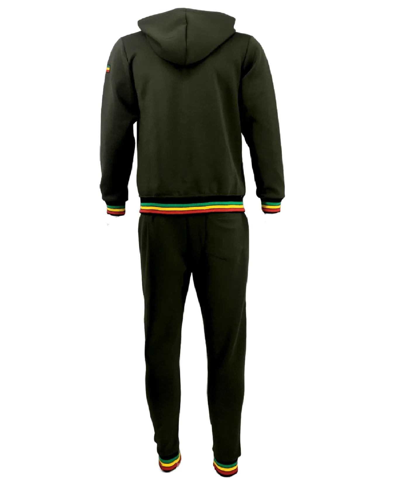 Mens Tracksuit 2 Piece Zipper Rasta Multicolour Men's Matching Sweatshirts Sweatpants Athletic Hoodie & Joggers Zip Pants Bottoms Track Suit