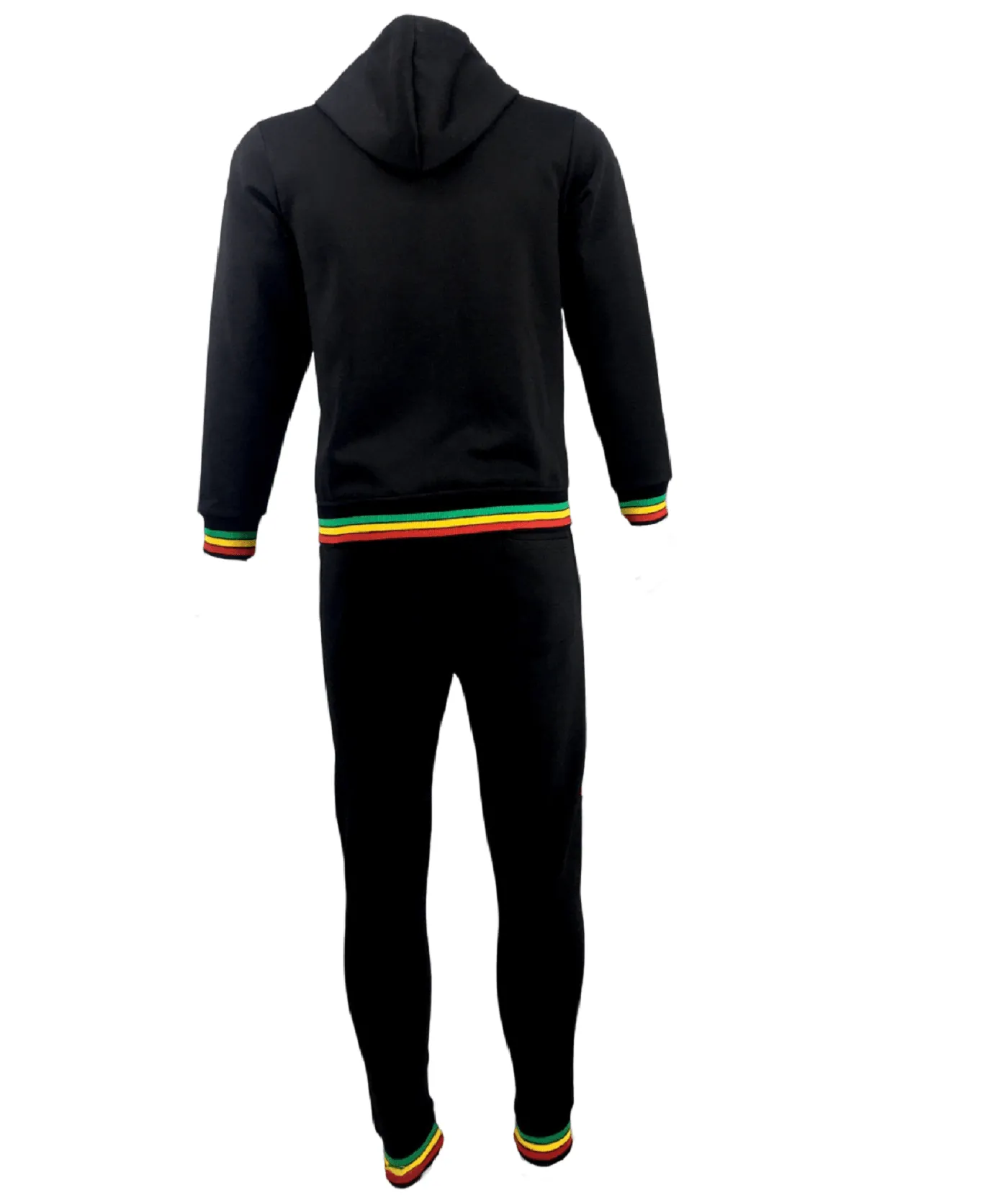 Mens Tracksuit 2 Piece Zipper Rasta Multicolour Men's Matching Sweatshirts Sweatpants Athletic Hoodie & Joggers Zip Pants Bottoms Track Suit
