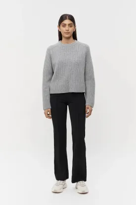 Monroe Wool-Cashmere Knit Jumper Grey Marle