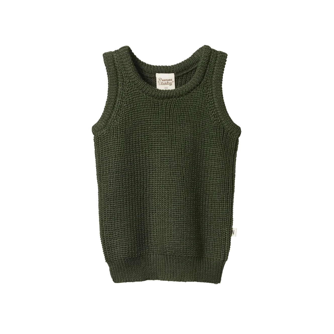 Nature Baby Merino Knit Vest - Thyme Chunky Knit