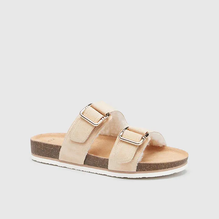 Nico Sandshell/Shearling Slide