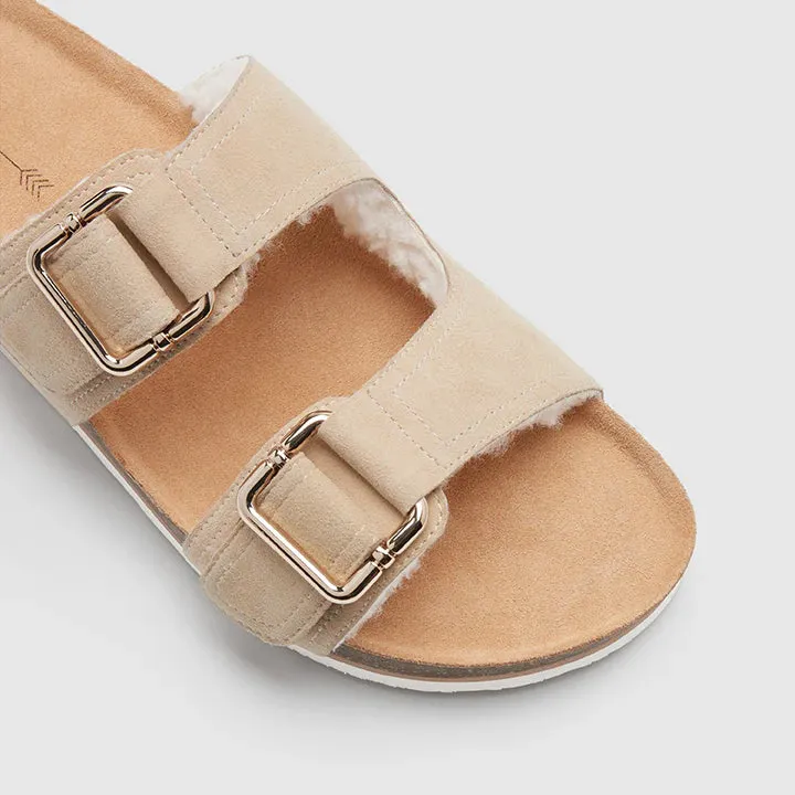 Nico Sandshell/Shearling Slide