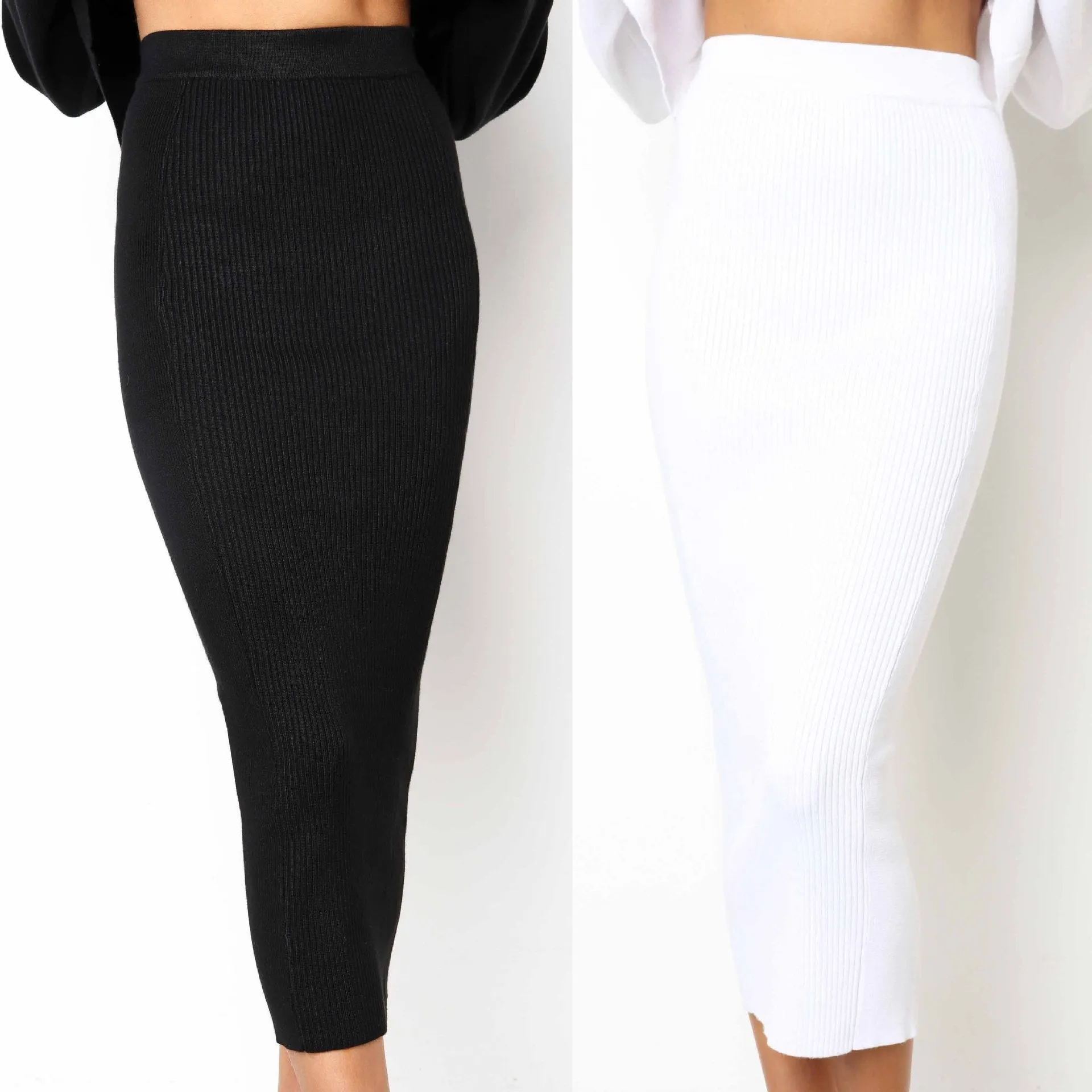 Oufisun2020 Autumn Knitted Sexy Back White Skirt High Waist Tight Women's Elegant Long Skir Party Club Maxi Wear Pencil Skirts