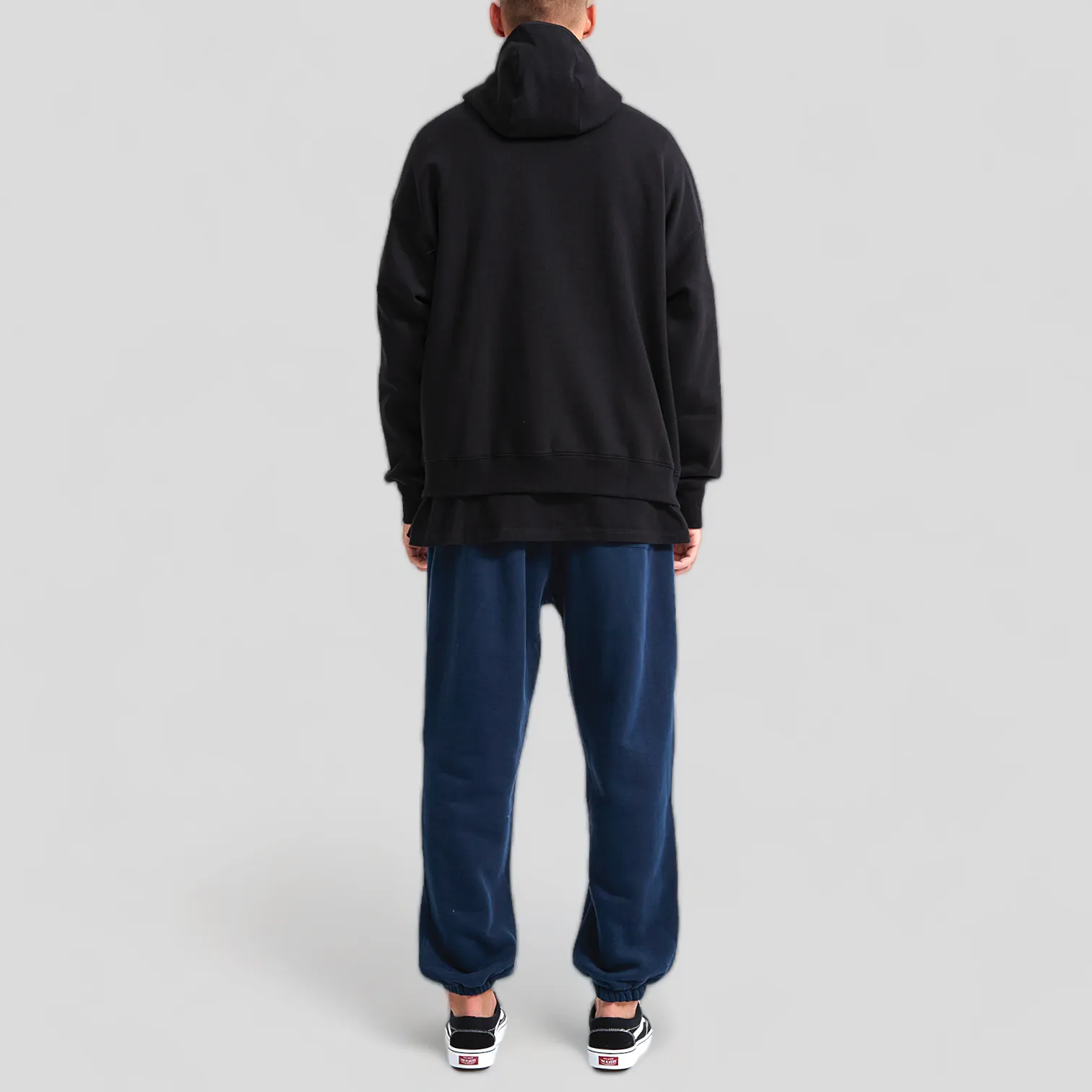 Oversized high neck zip front fleece hoodie