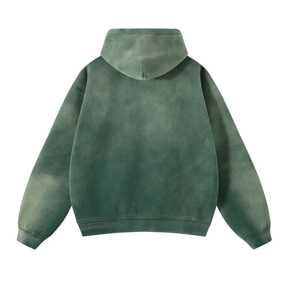 Oversized spray dyed zip front hoodie