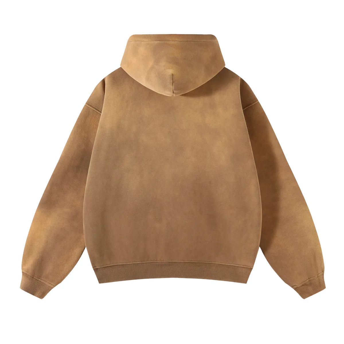 Oversized spray dyed zip front hoodie