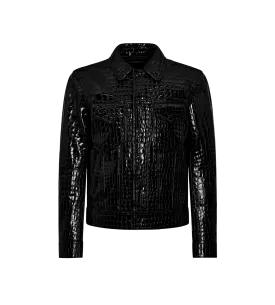 Patent Stamped Croc Jean Jacket