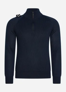 Quarter zip knit - ink navy