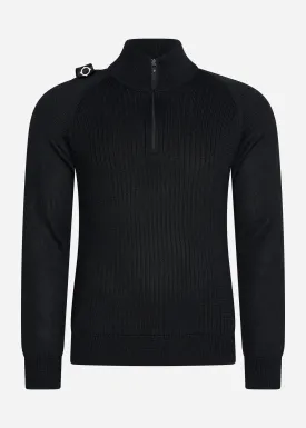 Quarter zip knit - jet black