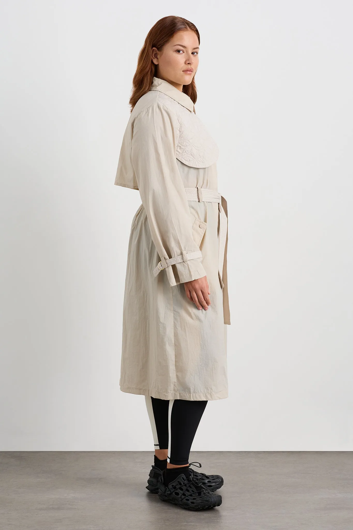 Quilted Storm Flap Trench 703