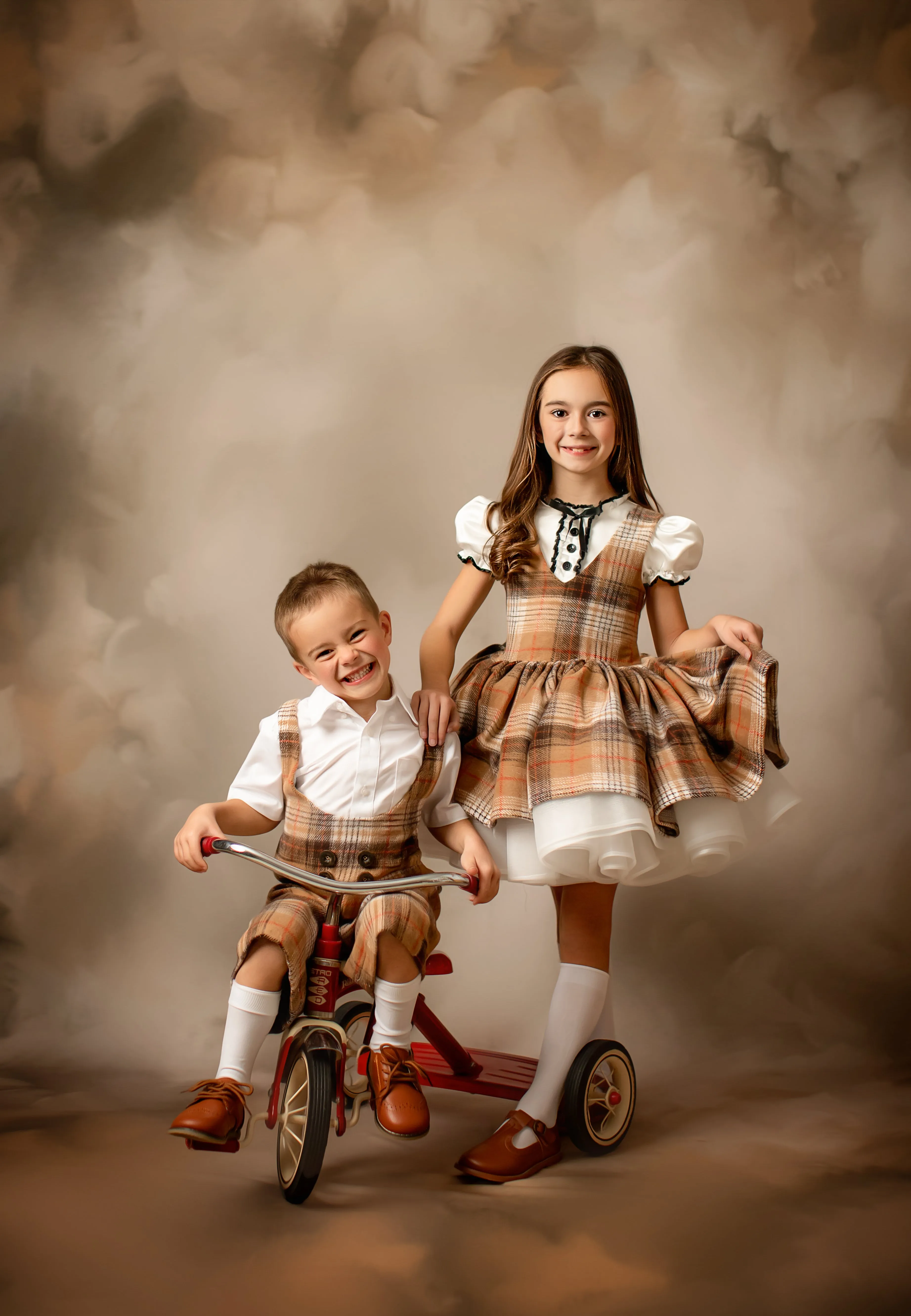 "London Fog" Dress & Boys Shorts Set | Dress (5-6 Years) & Boys Shorts (5-7 Years)