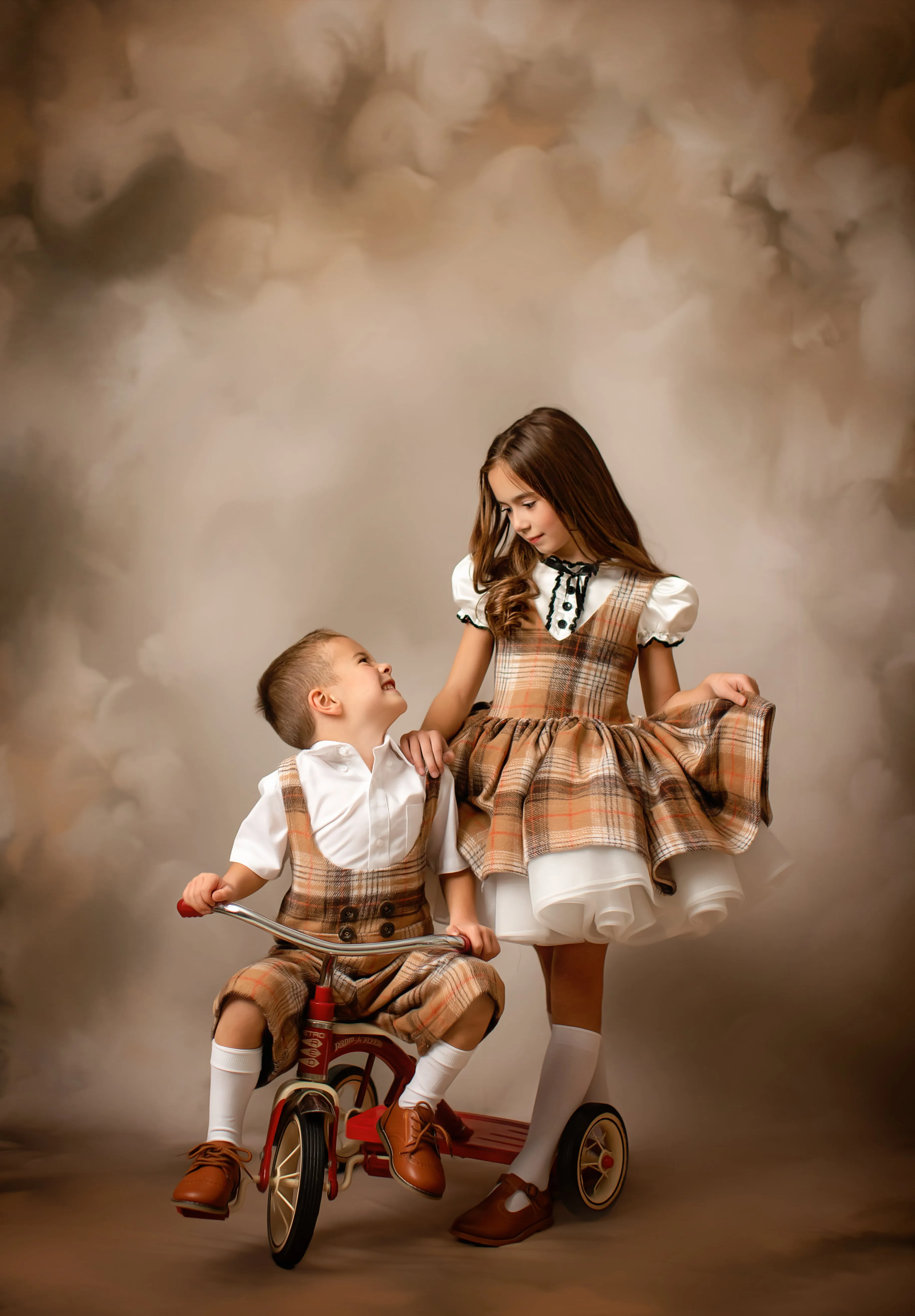 "London Fog" Dress & Boys Shorts Set | Dress (5-6 Years) & Boys Shorts (5-7 Years)