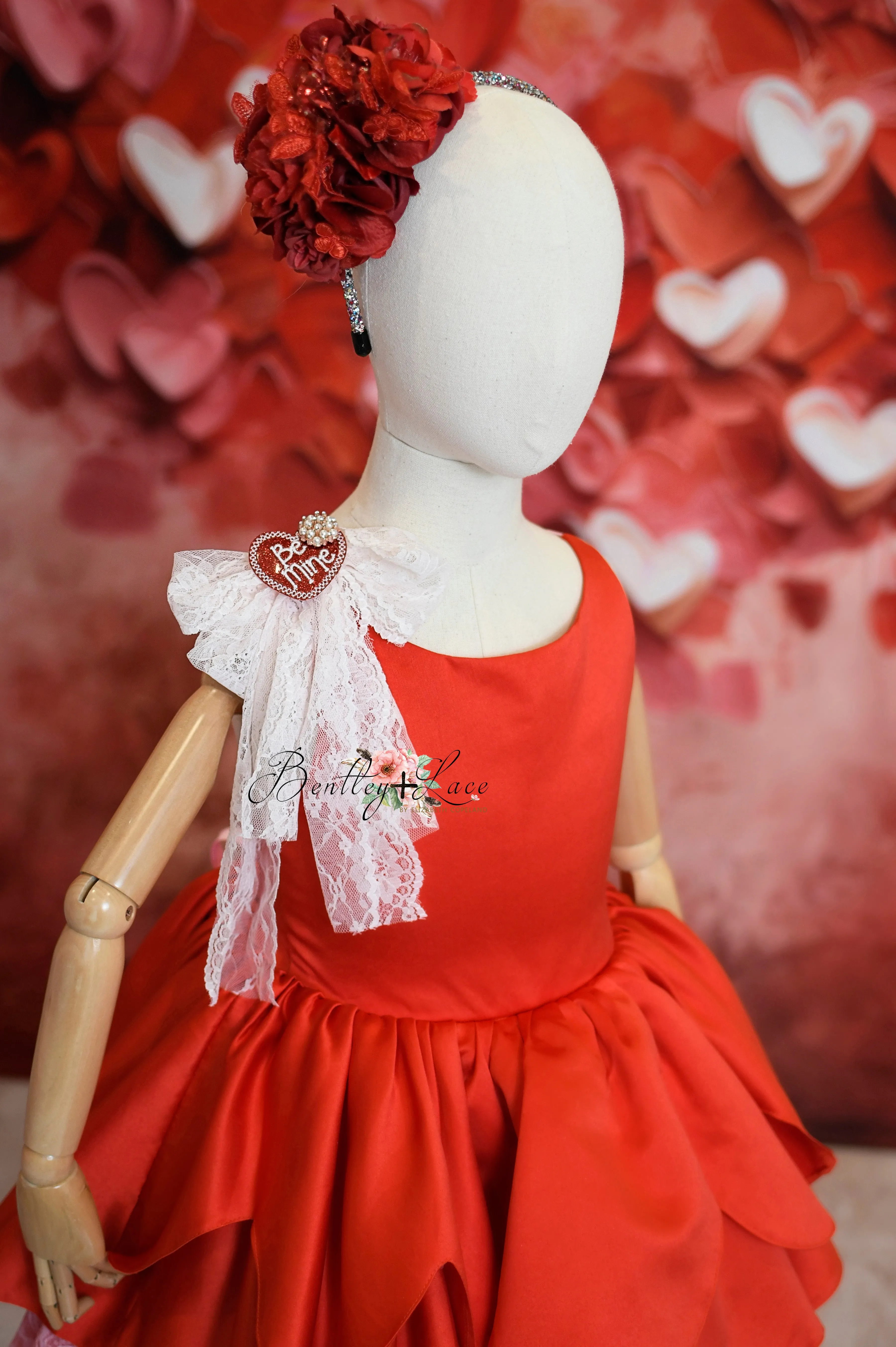 "Love Struck " Couture Rental Dress Box Set -  2 dresses   Color block cape  Dress 1 (8 Year - 9 Year up to a petite 10 year) Dress 2