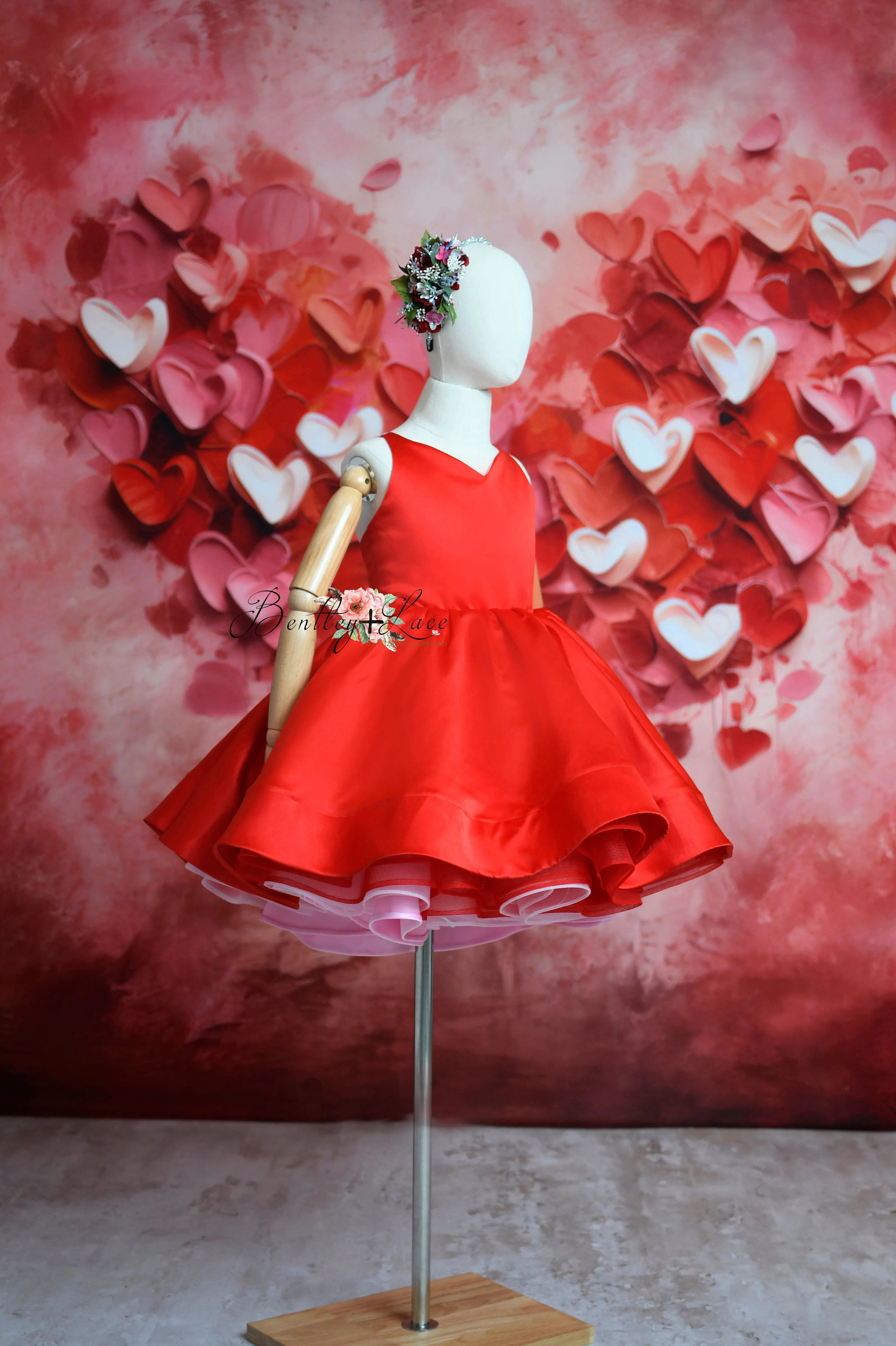 "Love Struck " Couture Rental Dress Box Set -  2 dresses   Color block cape  Dress 1 (8 Year - 9 Year up to a petite 10 year) Dress 2