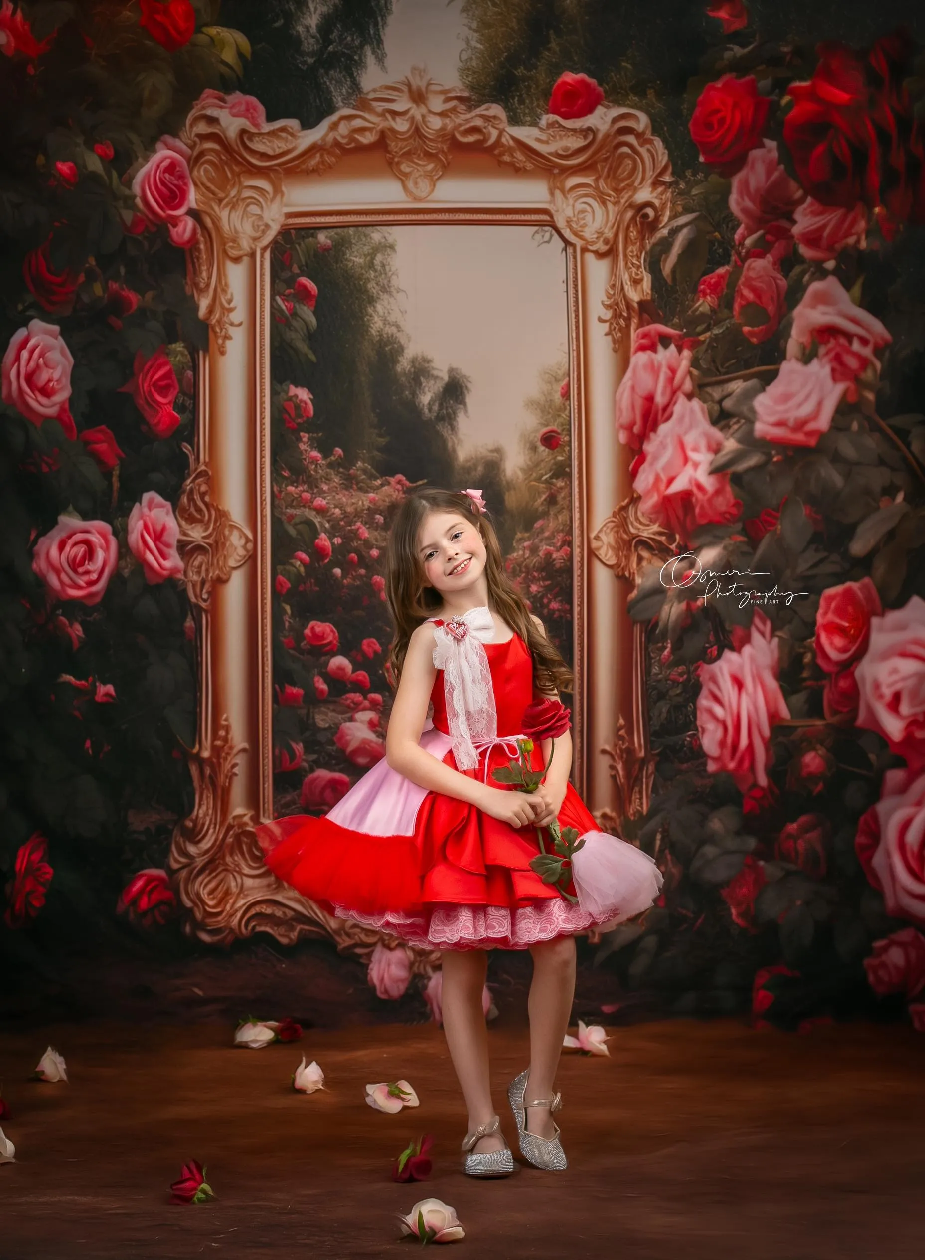 "Love Struck " Couture Rental Dress Box Set -  2 dresses   Color block cape  Dress 1 (8 Year - 9 Year up to a petite 10 year) Dress 2