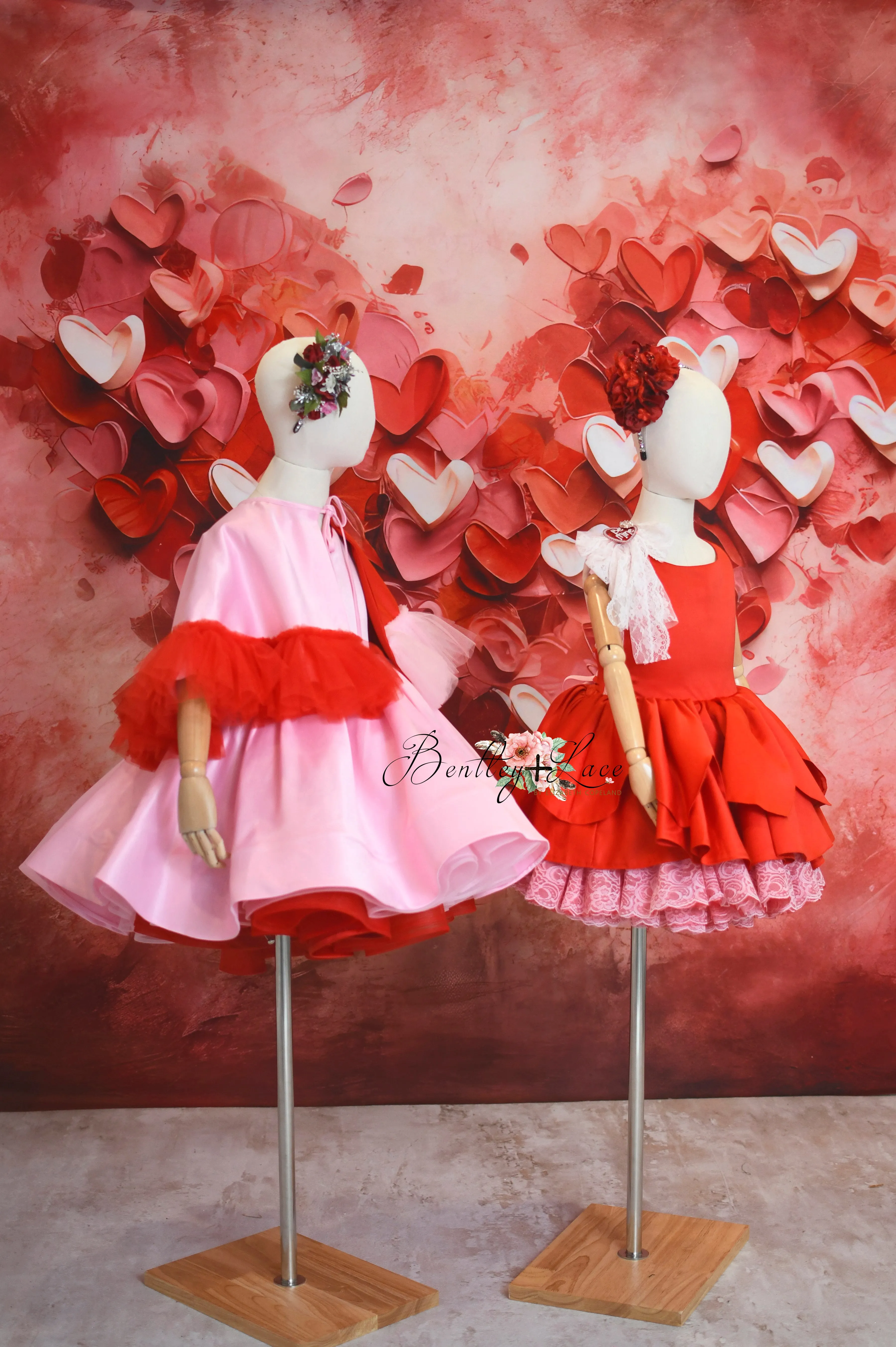 "Love Struck " Couture Rental Dress Box Set -  2 dresses   Color block cape  Dress 1 (8 Year - 9 Year up to a petite 10 year) Dress 2