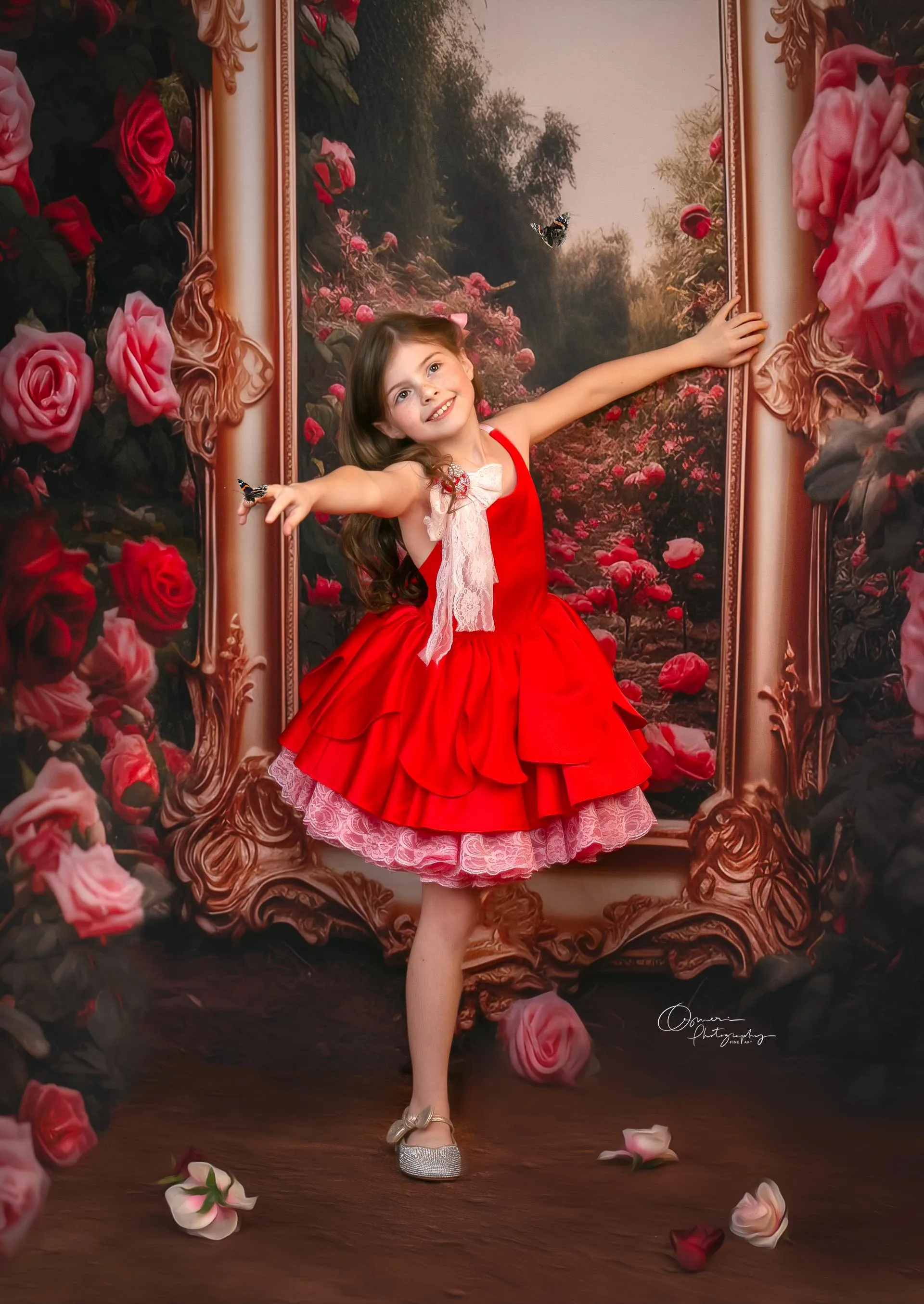 "Love Struck " Couture Rental Dress Box Set -  2 dresses   Color block cape  Dress 1 (8 Year - 9 Year up to a petite 10 year) Dress 2