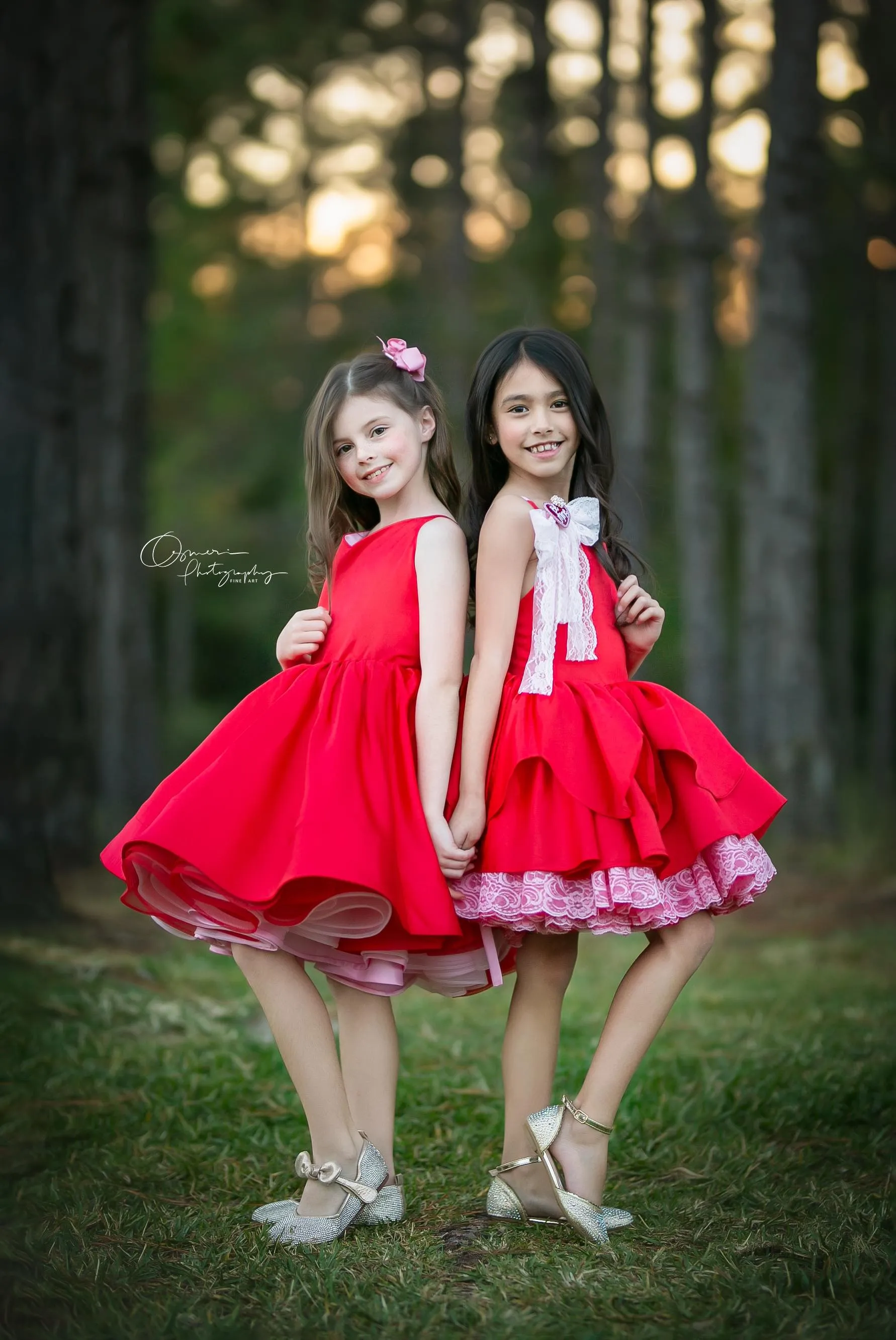 "Love Struck " Couture Rental Dress Box Set -  2 dresses   Color block cape  Dress 1 (8 Year - 9 Year up to a petite 10 year) Dress 2