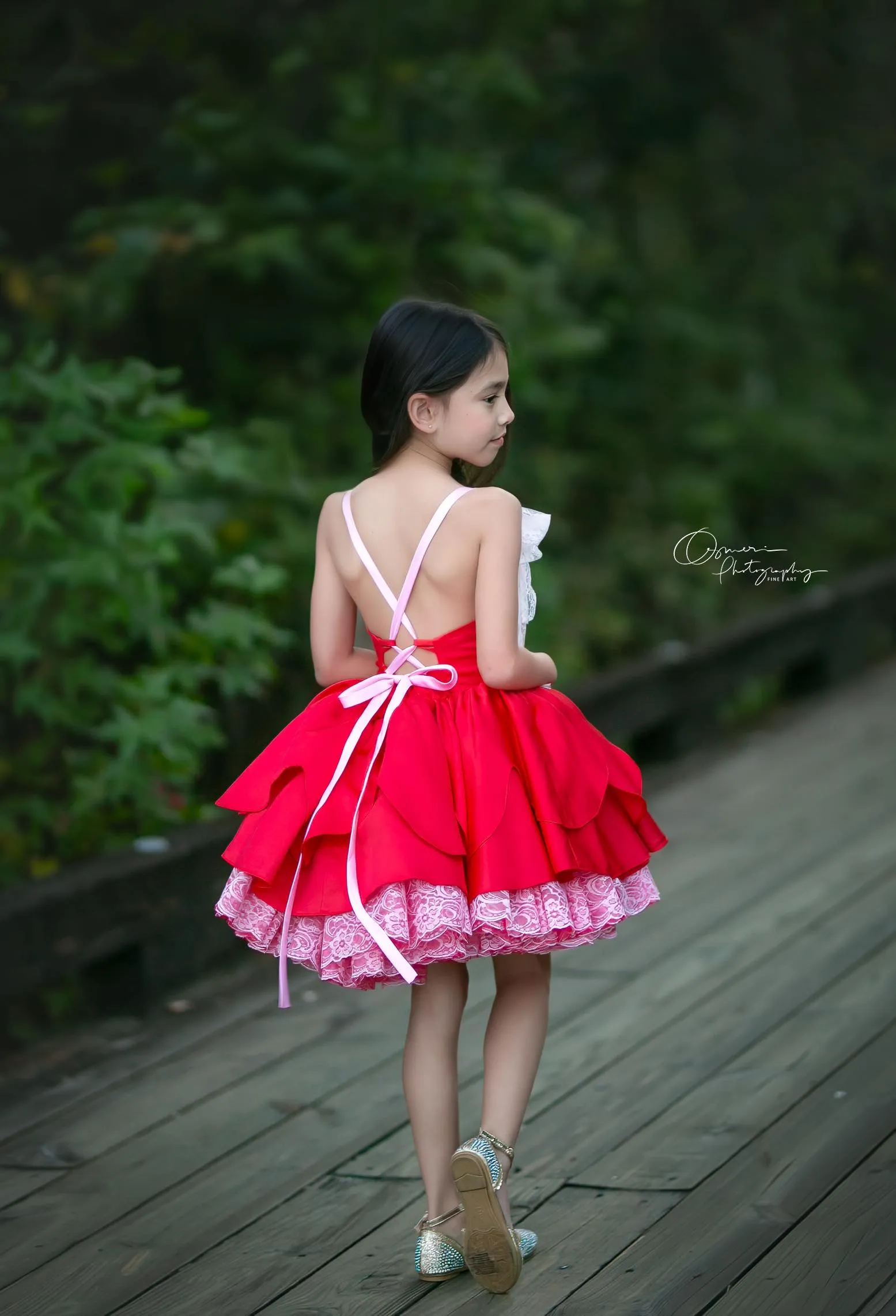 "Love Struck " Couture Rental Dress Box Set -  2 dresses   Color block cape  Dress 1 (8 Year - 9 Year up to a petite 10 year) Dress 2