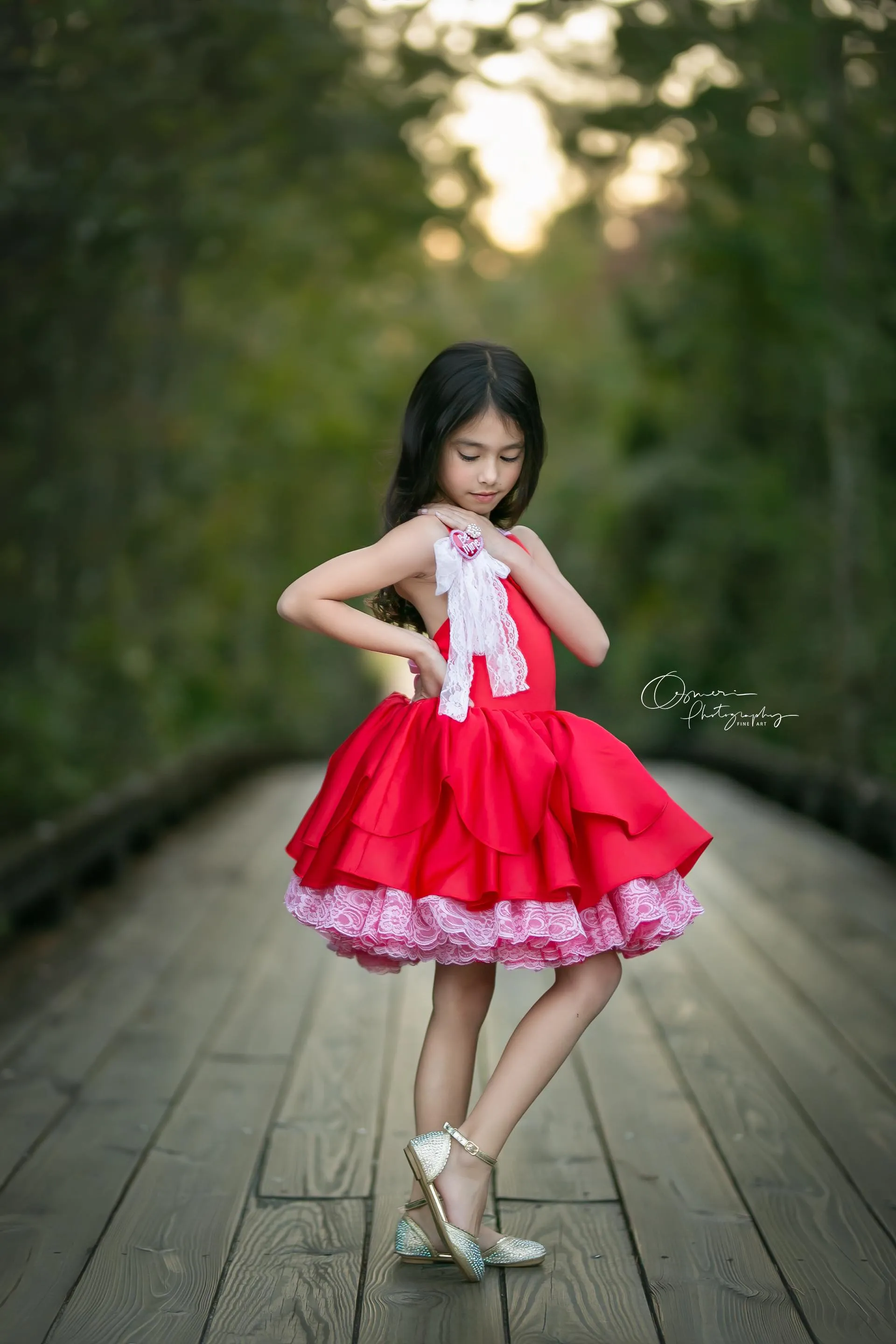 "Love Struck " Couture Rental Dress Box Set -  2 dresses   Color block cape  Dress 1 (8 Year - 9 Year up to a petite 10 year) Dress 2