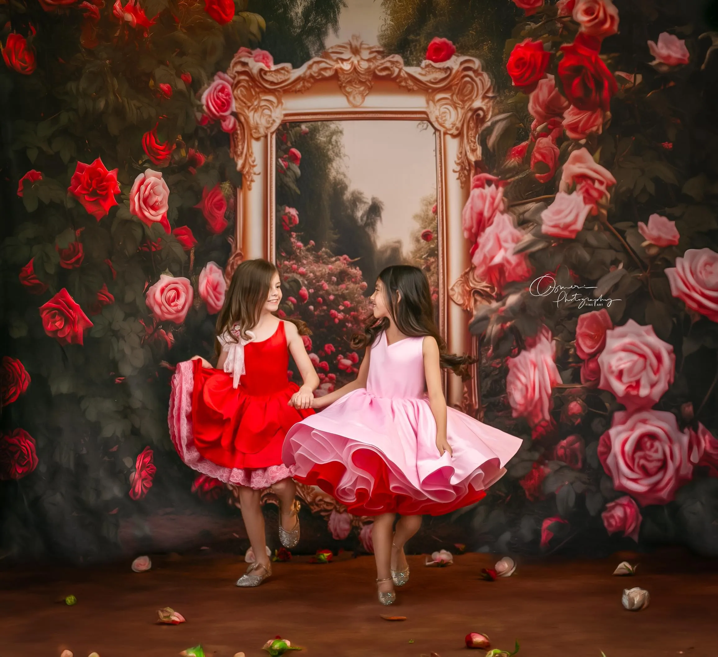 "Love Struck " Couture Rental Dress Box Set -  2 dresses   Color block cape  Dress 1 (8 Year - 9 Year up to a petite 10 year) Dress 2