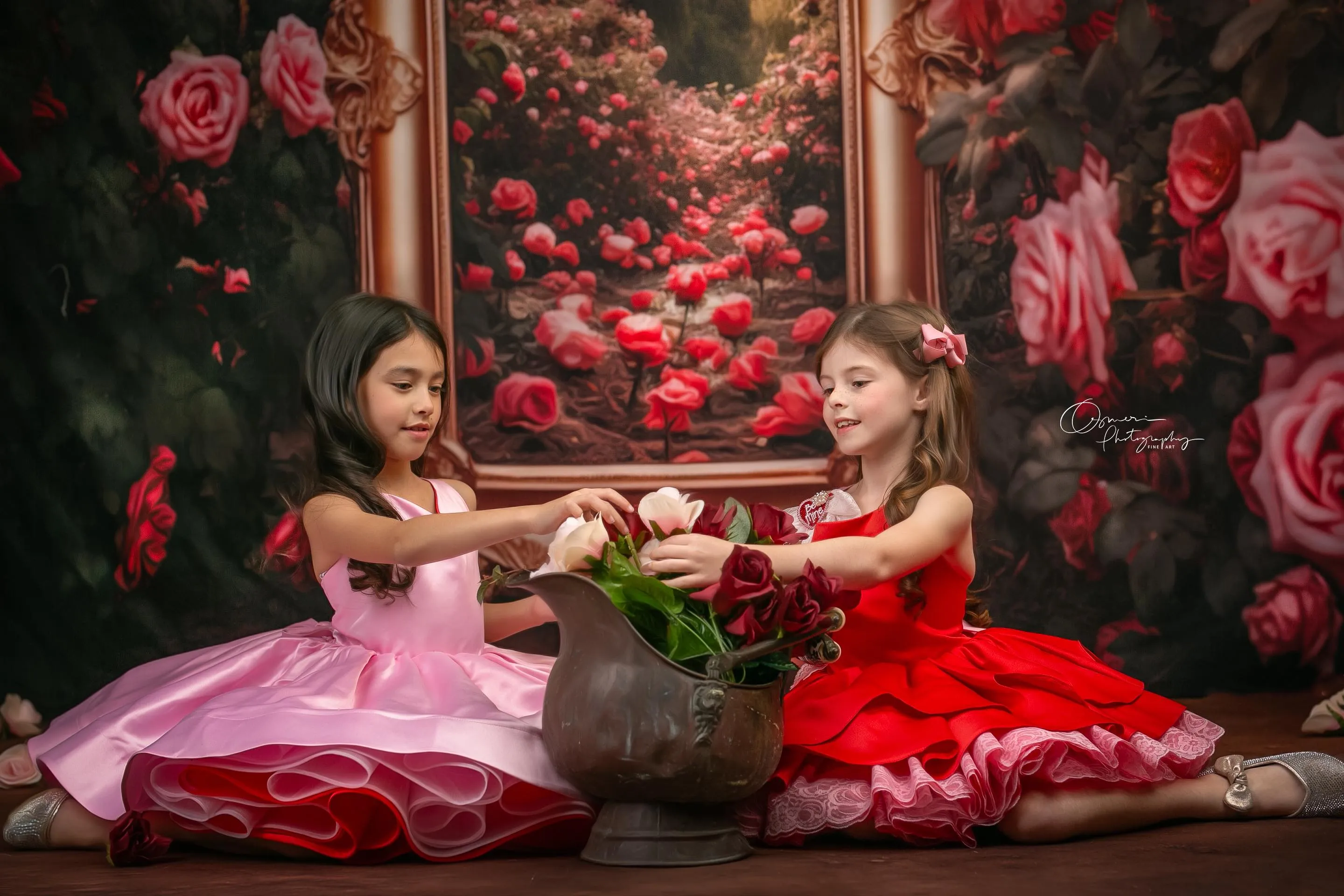 "Love Struck " Couture Rental Dress Box Set -  2 dresses   Color block cape  Dress 1 (8 Year - 9 Year up to a petite 10 year) Dress 2